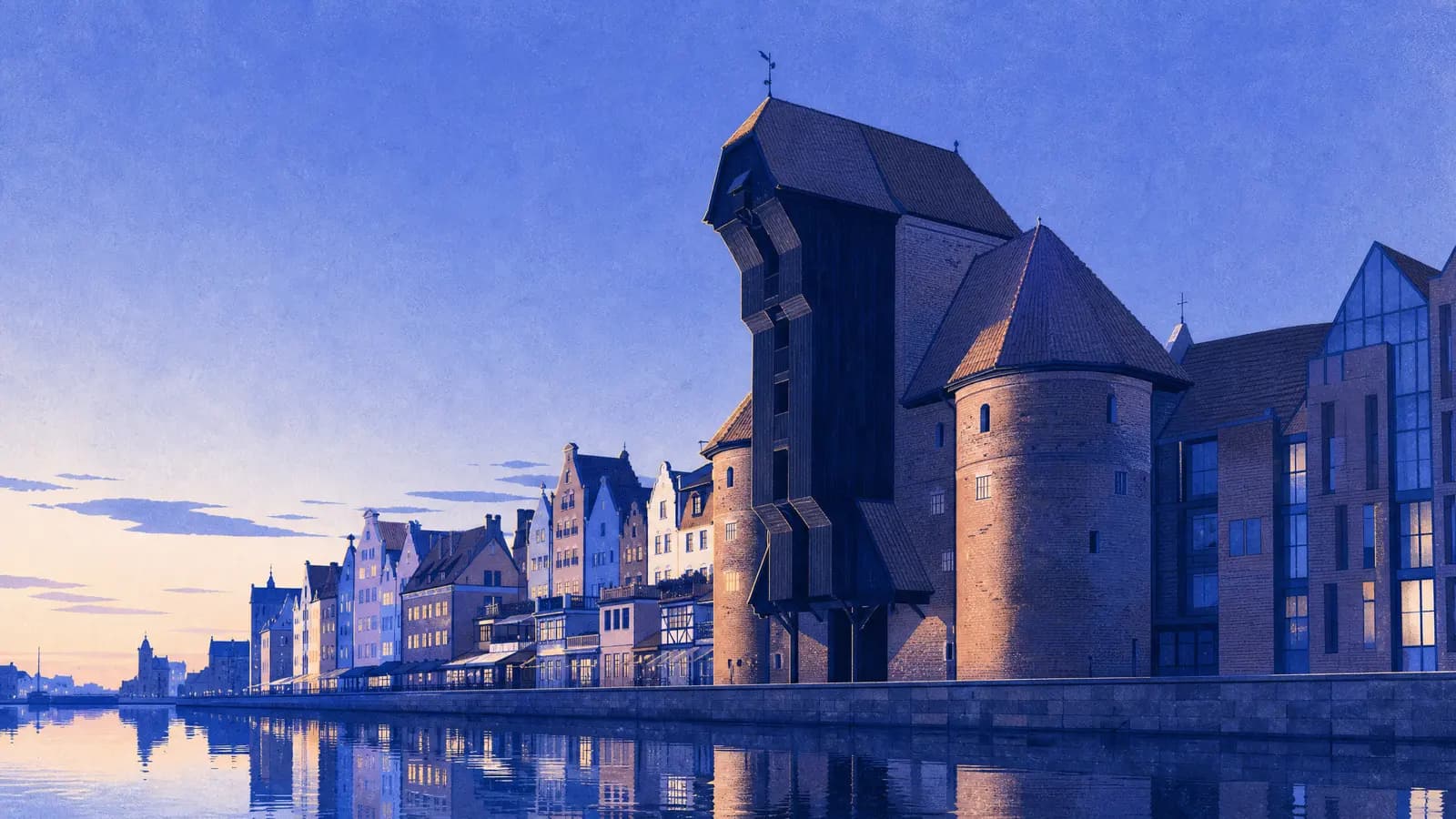 Ilustracja: Żuraw nad Motławą, Gdańsk