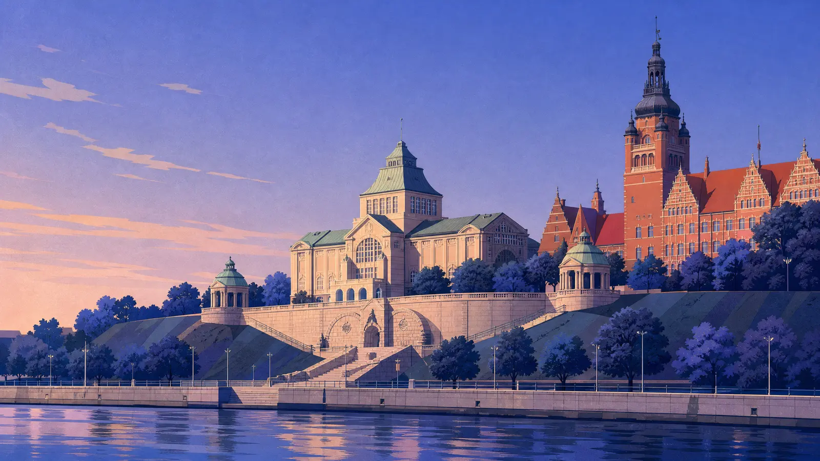 Ilustracja: Wały Chrobrego, Szczecin