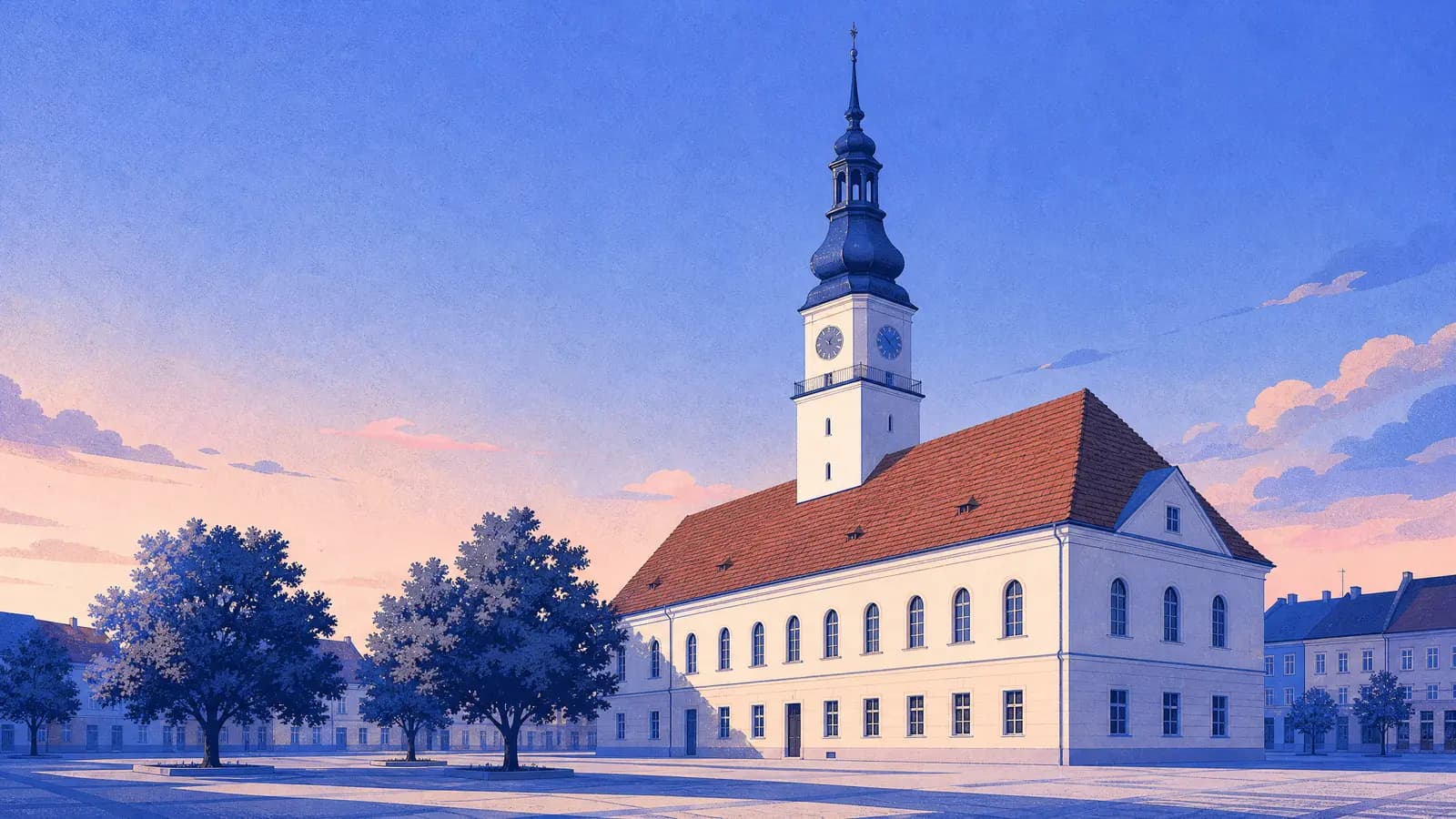 Ilustracja: Ratusz na Starym Rynku, Zielona Góra
