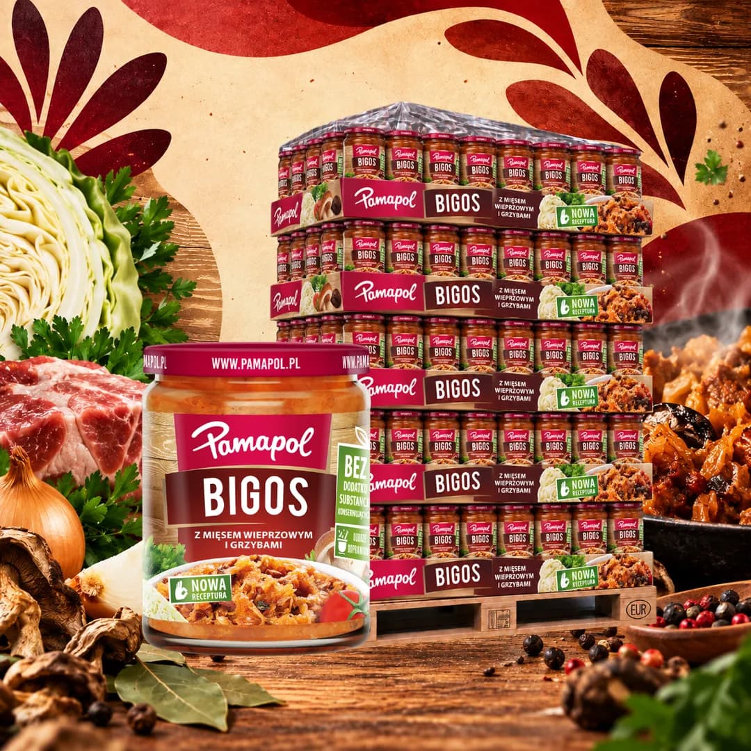 Pamapol Bigos z mięsem wieprzowym i grzybami 500 g